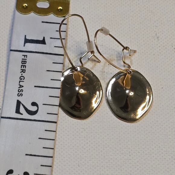 Robert Lee Morris Hammered Gold Tone Earrings New - Picture 4 of 6